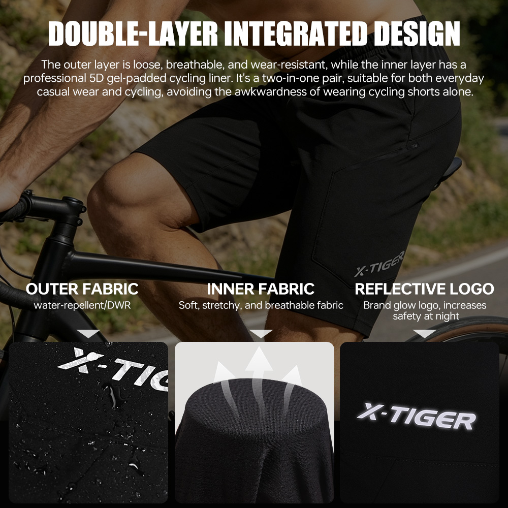 X-TIGER Short de cyclisme 2 en - Cycling Shorts For Commute avis et prix